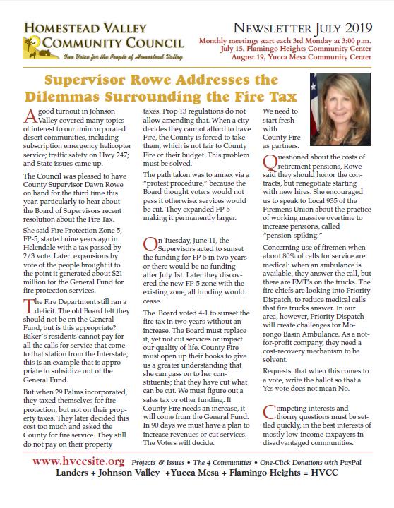 HVCC newsletter July 2019