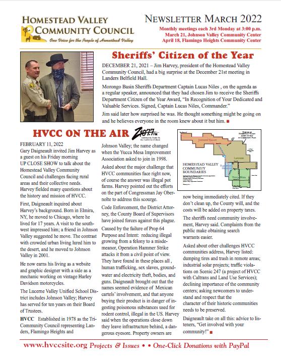 HVCC newsletter March 2022